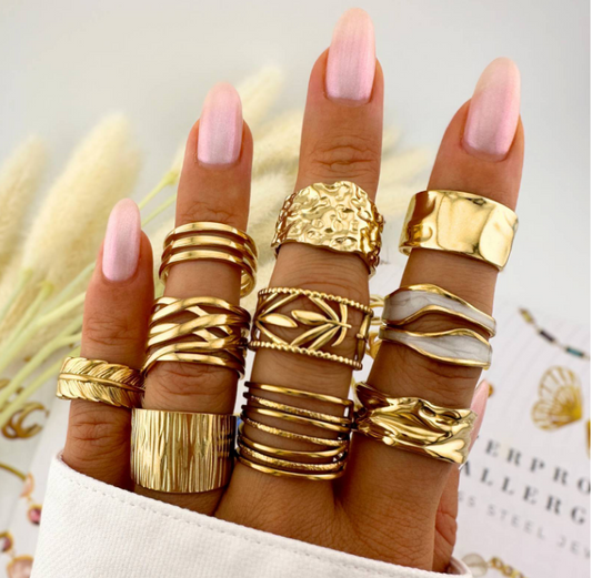 18K gold plated Stainless steel finger ring