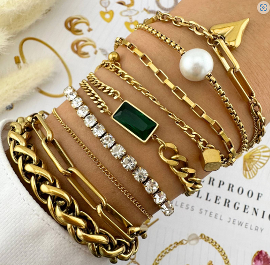 18K gold plated Stainless steel bracelet, Intensity